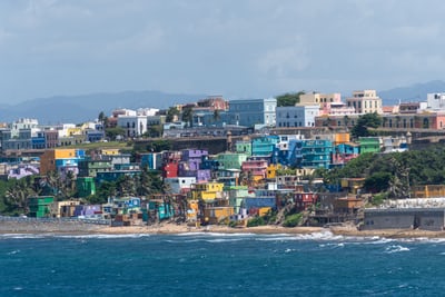 view of city of san juan puerto rico from the ocean