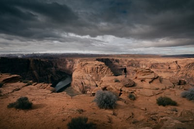 dark sky over desert like land in page arizona