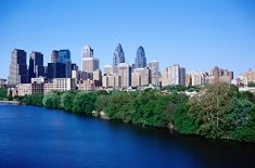 view of city buildings against skyline in philadelphia pennsylvaia