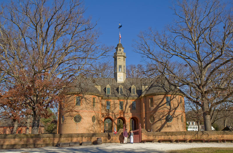 view of old building in villiamsburg virginia usa